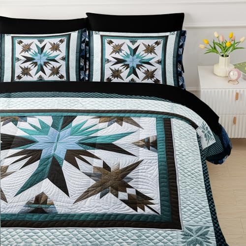 QOOMO Boho 7 Pieces Comforter Set Queen Size,Bohemia Bedding Set for Kids