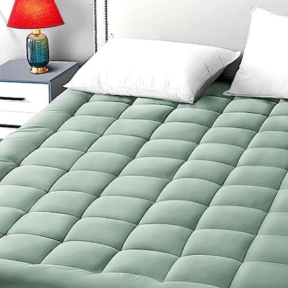 EASELAND Queen Size Mattress Pad Pillow Top Mattress Topper Cotton Top