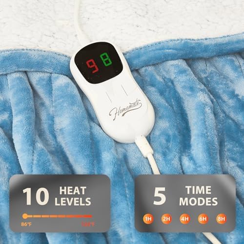 Homemate Heated Electric Blanket Twin 62"x84" Heating Throw Blanket