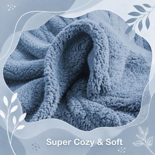 Eydna Electric Heated Blanket Full Size 72"×84" with 9 Heating Levels & 1-10Hs Auto Off，Double Sided Plush Sherpa, Energy Efficient, Machine Washable, for Couch & Bed, Gifts for Women- Light Blue