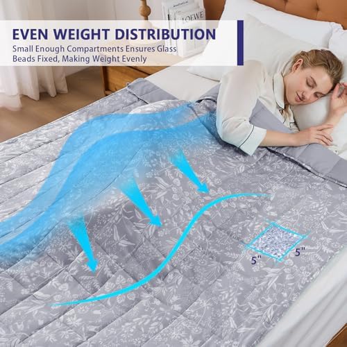 yescool King Size Weighted Blanket for Adults 20lbs, 80” x 87”, Pearl Grey