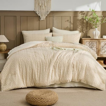 Bohemia Bdding Tufted Embroidery 7 Pieces Boho Comforter Set Boho Bedding Bohemia Comforter Set Queen for Four Seasons