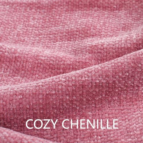 Chenille Throw Blanket for Couch 50" x 60", Rose Pink