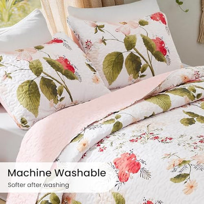 EXQ Home Printed Quilt Set Full Queen Size Monet Graden Bedspread Set