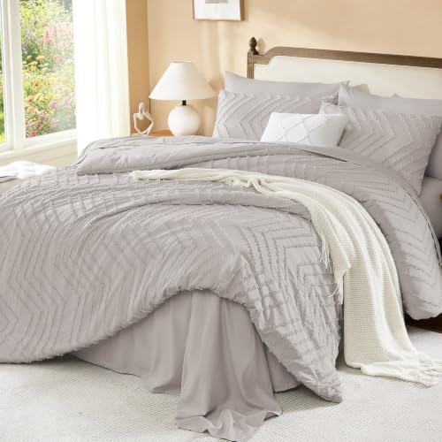 Litanika Super King Comforter Set with Sheets, 7 Pieces Boho Bed Set