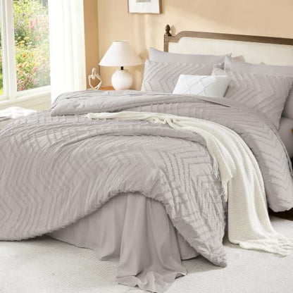 Litanika Super King Comforter Set with Sheets, 7 Pieces Boho Bed Set