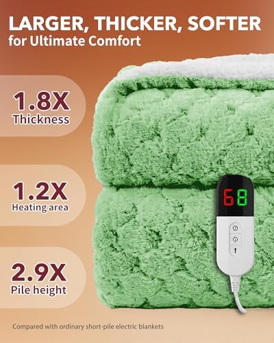 Homemate Heated Electric Throw Blanket 50"x60" Faux Fur Heating Blankets