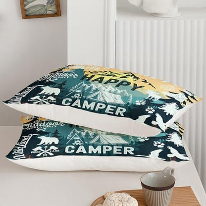 QOOMO Camping Kids Comforter Set Full Size