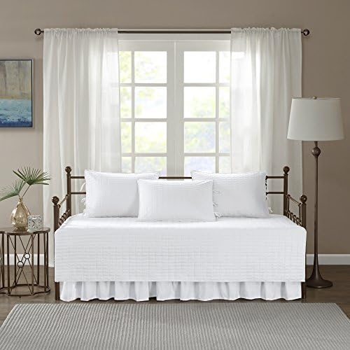 Comfort Spaces Kienna Daybed Cover Set 5 Piece with Bedskirt, 75 x 39 White