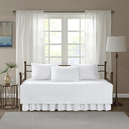 Comfort Spaces Kienna Daybed Cover Set 5 Piece with Bedskirt, 75 x 39 White