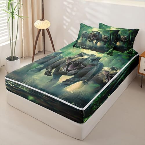 Feelyou Dino Dinosaur Comforter Set Full Size Kids Boys Girls Bedding
