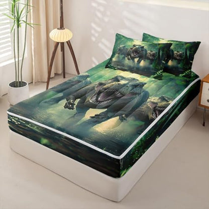 Feelyou Dino Dinosaur Comforter Set Full Size Kids Boys Girls Bedding