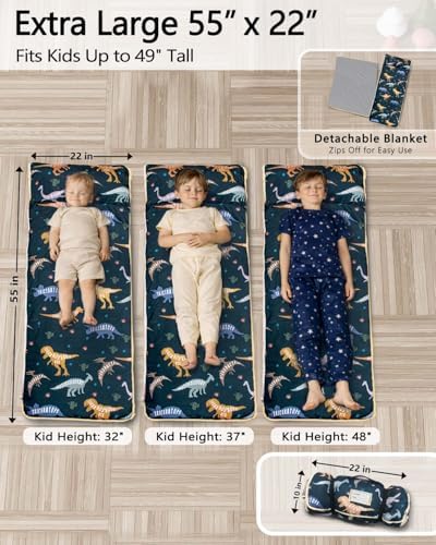 Primlect Toddler Nap Mat with Pillow, Thickened Extra Large Sleeping Bag