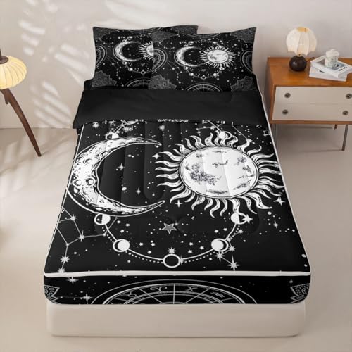 Feelyou Sun Moon Constellation Comforter Set Twin Size Kids Boys Girls