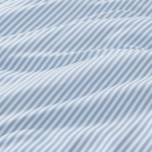 Andency Blue Striped Twin Ruffle Comforter Set, 3 Pieces