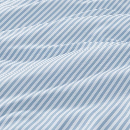 Andency Blue Striped Twin Ruffle Comforter Set, 3 Pieces