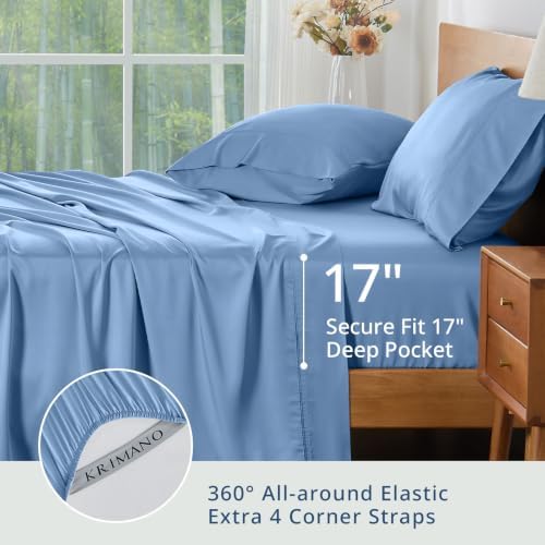 Bamboo Viscose Sheet Set Full Size, Cooling Sheets Bed Set 4pcs