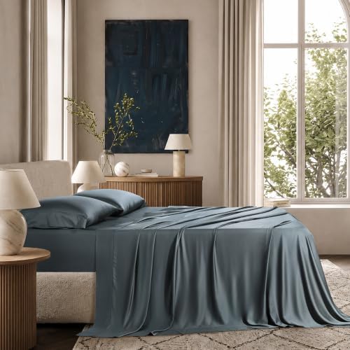 EverGrace Tencel™ Sheet Set, Breathable & Cooling, Full, Stormy Blue