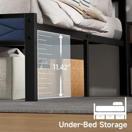 Z-hom Easy Assembly Upholstered Queen Bed Frame&Soft Padded Headboard