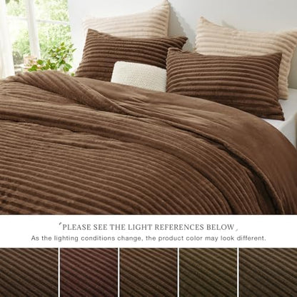 EXQ Home Fluffy Comforter Set Twin Size,2 Pieces Bed Set,Taupe Brown