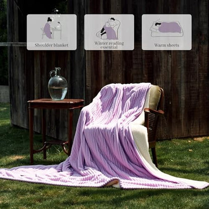 Texciting Heated Blanket Queen Size,Electric Blanket,ETL Certified,Purple