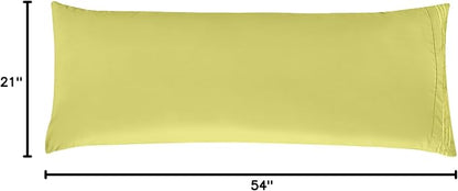 Elegant Comfort Luxury Ultra-Soft 1-Piece Pillowcase Set - 1500 Premium Hotel Quality Microfiber Double Brushed - Wrinkle Resistant, Body Pillowcase Size, Pistachio Green
