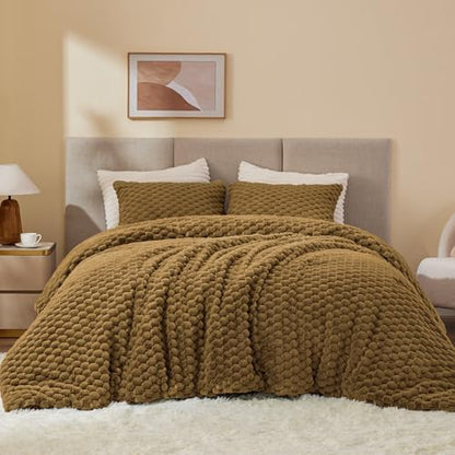 BEDELITE Fluffy Twin/Twin XL Comforter Set, Brown Bed Set 2 Pieces