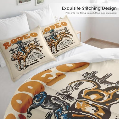 Pamnest Twin Comforter Set, 2 Pieces Bull Western Bedding, All Season