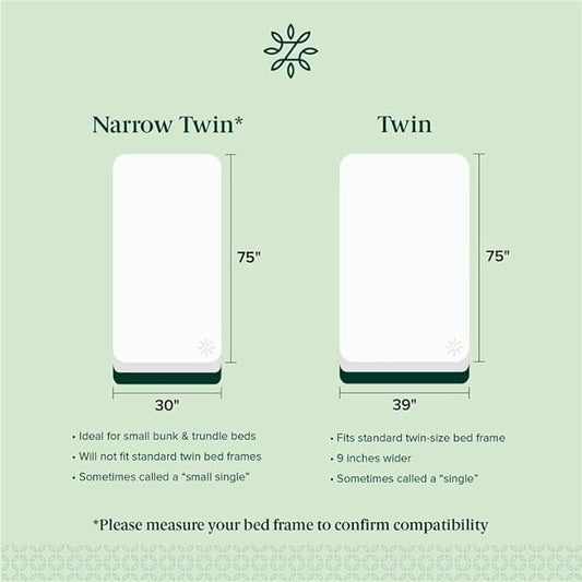 Zinus Narrow Twin Mattress (30” Wide x 75” Long), 6 Inch Foam & Spring Hybrid Mattress for Bunk Beds, Trundles, RVs & Compact Spaces, Medium Firm Feel, CertiPUR-US Certified