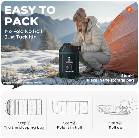 Cotton Flannel XXL Winter Sleeping Bags for Adults Big and Tall,Cold Weather 90x39 Inch Camping Sleep Bag,Waterproof Machine Washable 4 Season Outdoor Camping Gear,2-Way Zipper