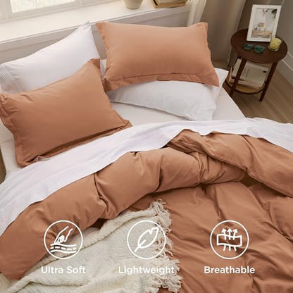 Bedsure Taupe California King Duvet Cover - Prewashed Cotton-Like Polyester Extra Soft Bedding Set, Includes 1 Cal King Duvet Cover 104x98 Inches with Zipper Closure & 2 Pillow Shams, No Comforter