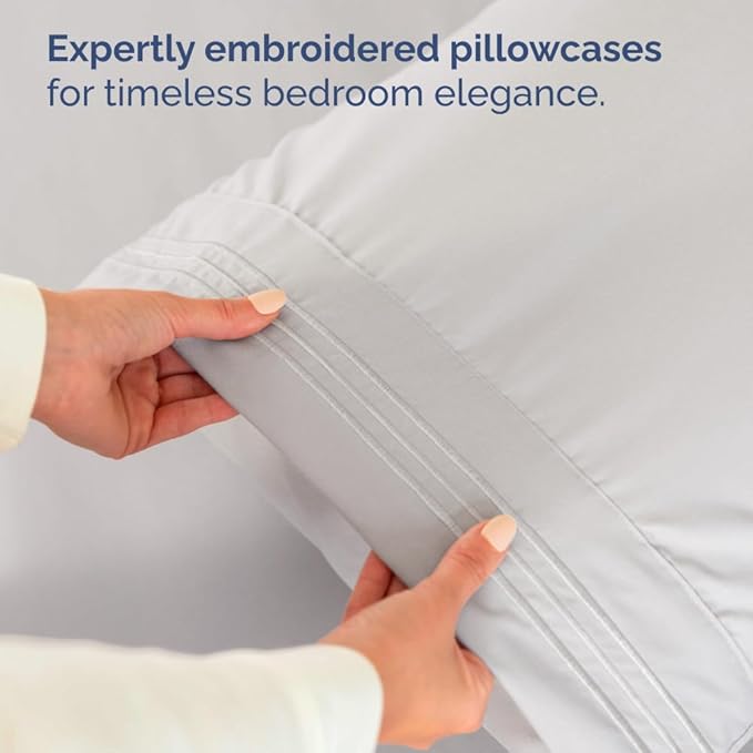 Bulk Case Pack of 10 Sheet Sets - (10) Complete Split King Size Sheet Sets with Deep Pockets - Wholesale Bulk Bedding for Hotels, Spas & Airbnbs - Breathable & Wrinkle Free - (Split King, French Grey)
