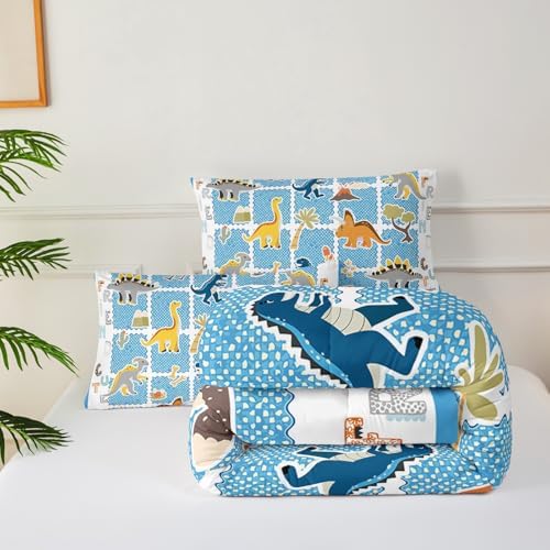 Kids Full Size Bed Comforter Set Dinosaur，Boys Full Size Bedding Set Dinosaur,3-Piece Comforter Set