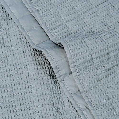 Levtex Home Cloud Waffle - Throw - Waffle Textured - Chambray - Throw (50x60in.) - Cotton