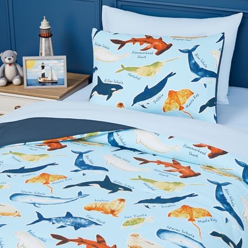 Twin Bedding Sets for Boys - 5 Pieces Ocean Bedding Twin Comforter Set