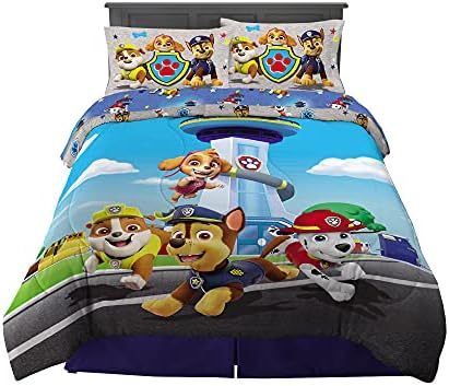 Franco Paw Patrol Kids Bedding Super Soft Comforter And Sheet Set, 5 Piece Full Size, (Official) Nickelodeon, 39 x 75 Inch