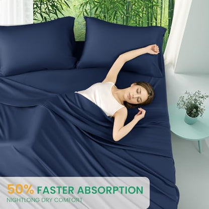 SONORO KATE 100% Viscose Derived from Bamboo_Sheets Queen Size,4PC