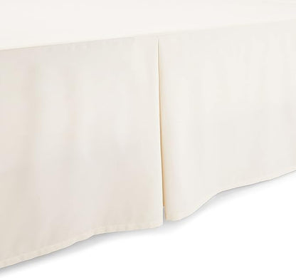 Amazon Basics Lightweight Pleated Soft Machine Washable Bed Skirt, King Size, Off White, 16-Inch Drop