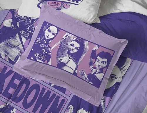 Kpop Demon Hunters Full Size Comforter Set 7 Piece Kids Bedding, Purple