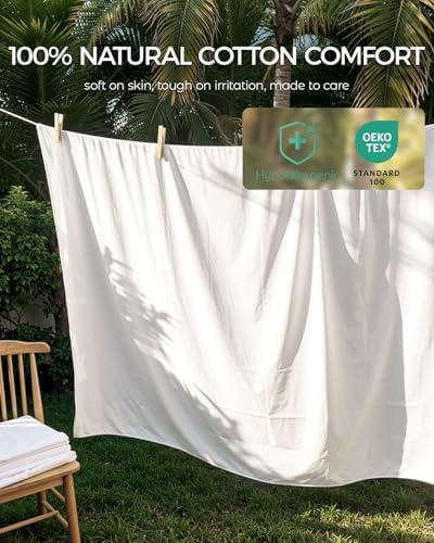 FAUNNA 100% Cotton Bed Bug Dust Mite Mattress Protector Cover King 16 Deep