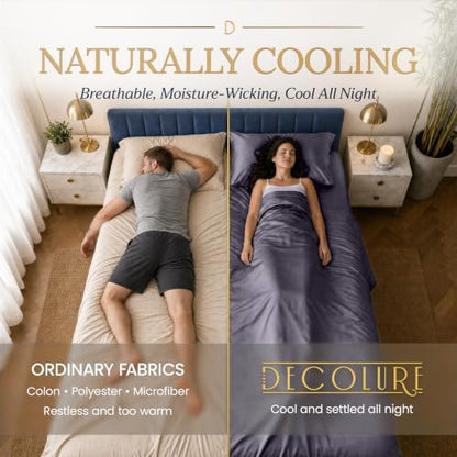 DECOLURE 100% Viscose Derived from Bamboo Sheets Full Size | 4 Pc Bed Set