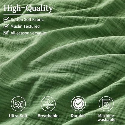 MEISHANG Muslin Duvet Cover Queen Size - 100% Organic Cotton
