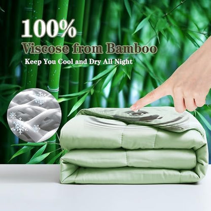 Bamboo Viscose Summer Comforter/Blanket Queen Size- Ultra Soft & Breathable Comfort - Perfect Medium Weight for Snuggling Without Overheating - Stay Cool & Cozy All Night