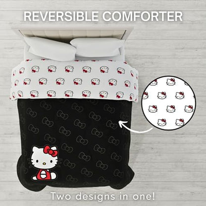 Hello Kitty Bedding Super Soft Cozy Microfiber Reversible Comforter, Queen, (Officially Licensed Product) By Franco Collectibles