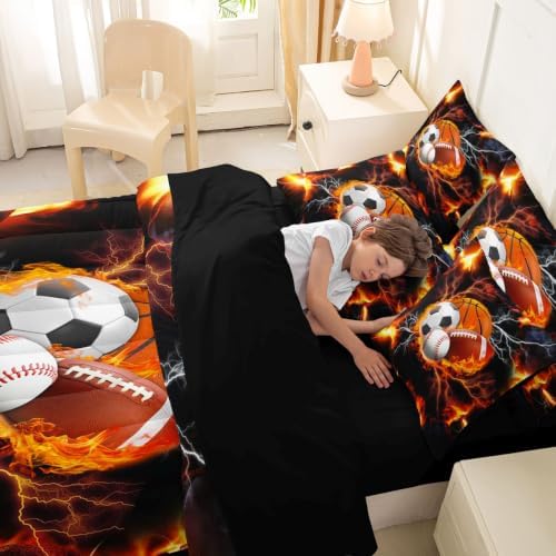 Erosebridal 3D Sports Print Comforter Sets with Sheets -