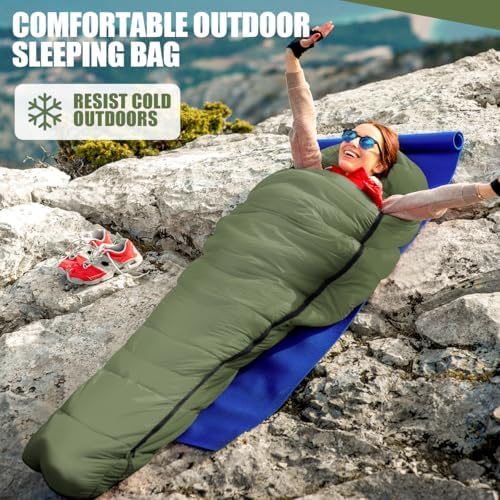 OBTANIM Sleeping Bags Portable Waterproof Camping Sleeping Bag for Adults Kids 4 Seasons Cold Weather or Warm Backpacking Hiking Travel Indoor Outdoor Use