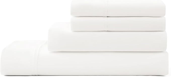 UGG Hedi Queen Sheet Set 4-Piece Luxury Cooling Sheets Deep Pockets Premium Bedding with 2 Pillow Shams Hypoallergenic Machine Washable Soft Lightweight Bed Set for Bedroom, Queen, White