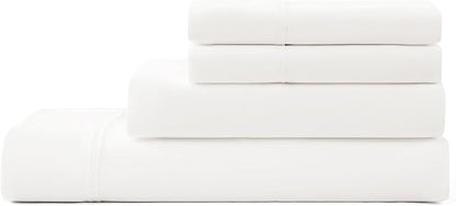 UGG Hedi Queen Sheet Set 4-Piece Luxury Cooling Sheets Deep Pockets Premium Bedding with 2 Pillow Shams Hypoallergenic Machine Washable Soft Lightweight Bed Set for Bedroom, Queen, White