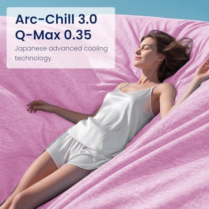 TOPCEE Cooling Blanket(60"x90"Twin Size)for Night Sweats Absorbs Heat to Keep Adults, Children Cool on Warm Nights, Q-Max 0.5 Cooling blankets for Hot Sleepers, Ultra-Cool Lightweight Blanket for Bed