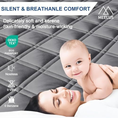 Cal King Mattress Protector Waterproof, Fitted Deep Pocket 8"-21", Gray